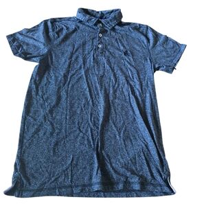 Rugby University Heathered Black Embroidered Logo Polo Shiet Size M